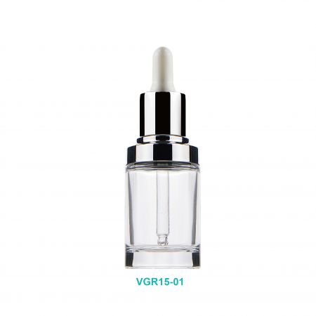 Flacon cylindrique en verre de 15 ml - Flacon compte-gouttes en verre cylindrique de 15 ml